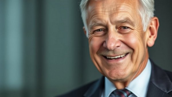 Smiling older man in formal attire.