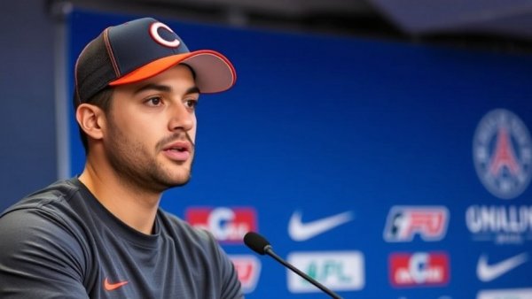 Klint Kubiak Raiders head coach speaking at a conference.