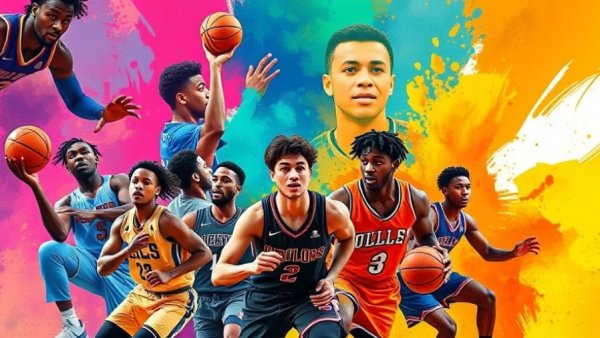 Dynamic collage of Men's NCAA basketball players for Bubble Watch.