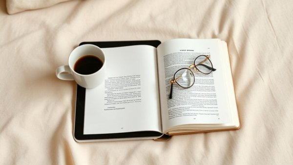 Tablet with an eBook titled 'Easy Habits That Changed My Life'.