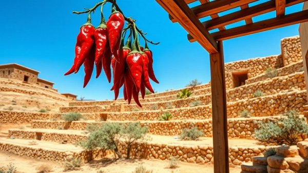 Desert terrace with earthy fences under clear sky, Trendy Fence Colors 2026.