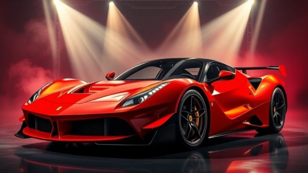 Ferrari 499P livery 2026 in dramatic studio lighting.