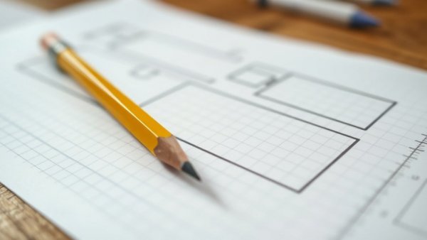 Pencil on graph paper blueprint for maximize plywood use