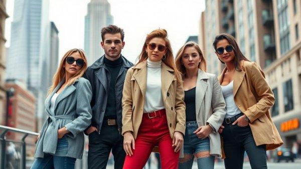 Stylish individuals on urban runway showcasing luxury cultural relevance