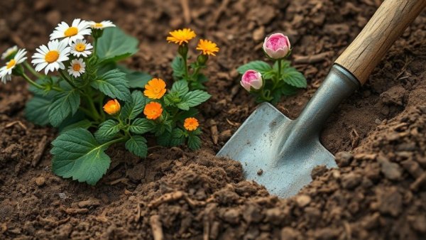 Save on Gardening Tools at Ace Hardware with shovel and flowers