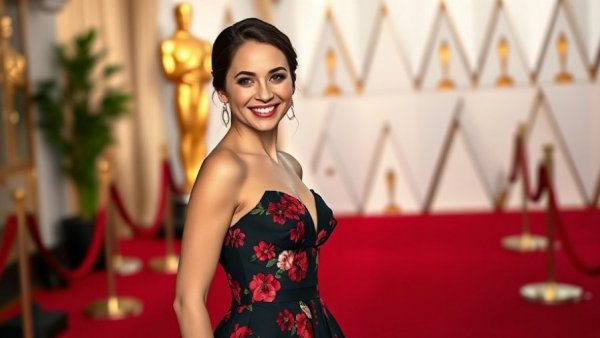 Best Red Carpet Looks from the 2026 Oscars: Elegant woman in black floral gown.