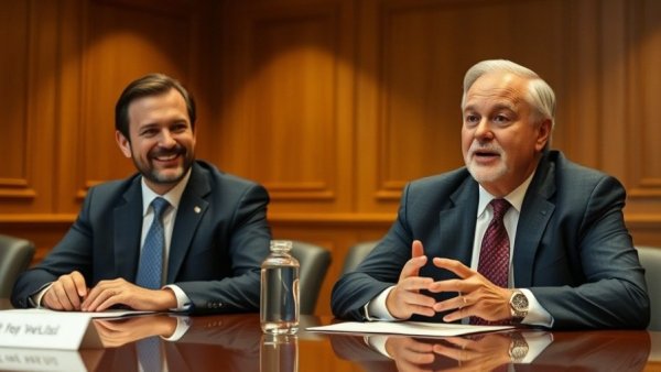 Van Hollen and Booker discussing tax cut plans in formal setting.