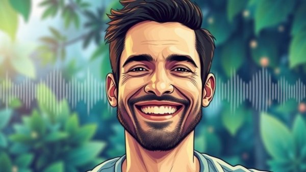 Vibrant graphic for meditation for better sleep featuring smiling man