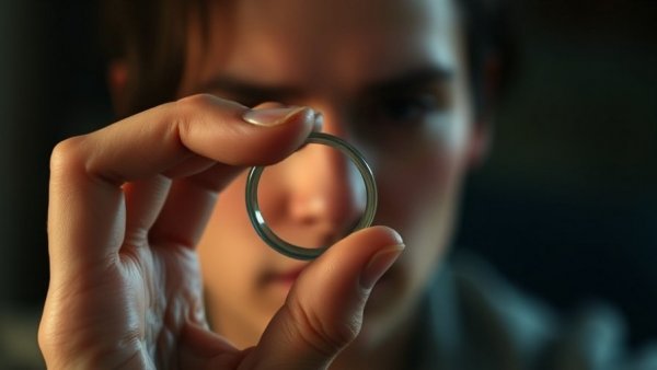 Hand holding circular object, implying self-reflection.