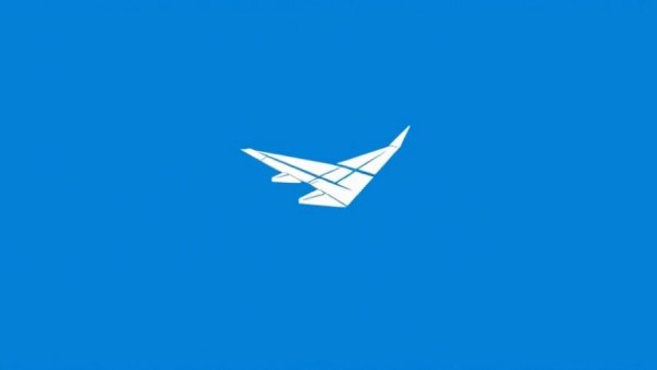 Airline-themed logo with airplane wing and blue sky.