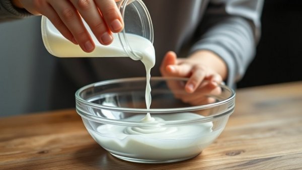 Person making DIY car cleaning slime with ingredients in a bowl.