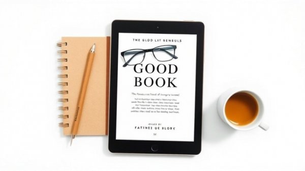 Amber Light for Better Sleep - Tablet with book cover and coffee.