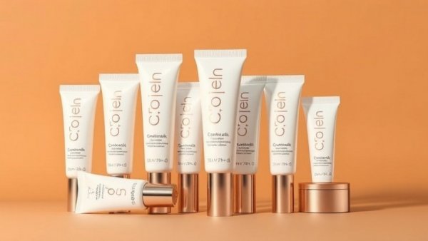 Sleek CC cream tubes for mature skin on warm brown background.