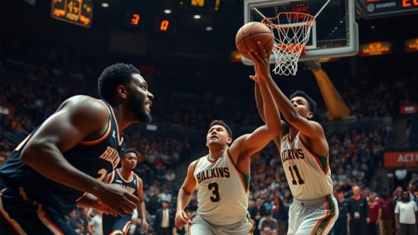 UConn vs Michigan basketball championship intense play.