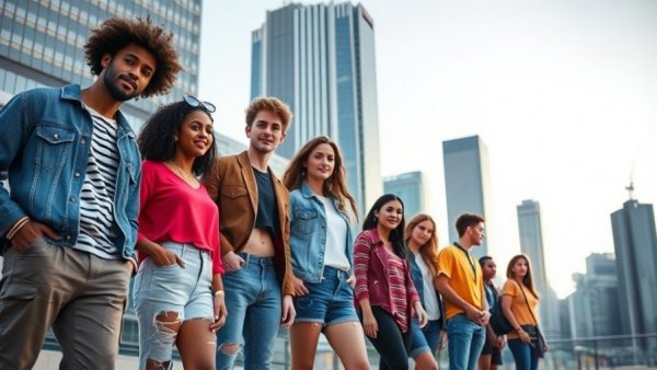 Gen Z Brand Loyalty group showcasing diverse modern fashion.