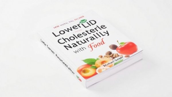 Book cover of 'Lower LDL Cholesterol Naturally with Food' by NutritionFacts.org founder.