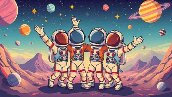 Max Büsser's Creative Philosophy in Watchmaking showcased in a retro-futuristic cartoon of astronauts.