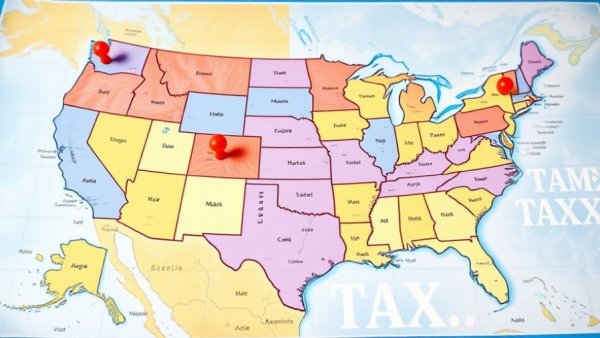 Map highlighting remote work state taxes impact.