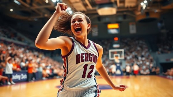 Energetic basketball player celebrating during a game.