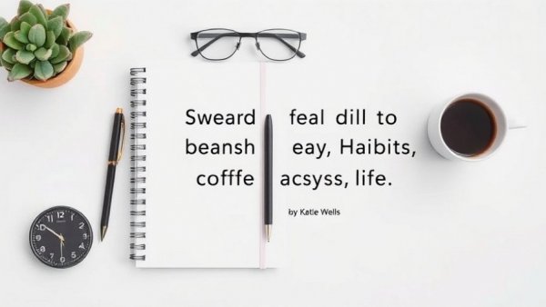 Ebook cover for 'Seven Small Easy Habits' featuring glasses and coffee.
