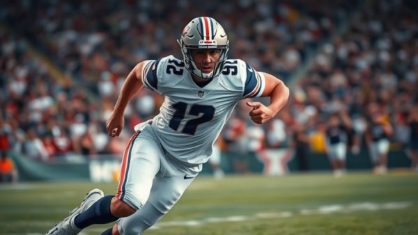 Exciting 2026 NFL Draft Insights with a focused football player in action.