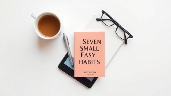 Adobo Seasoning Recipe with habits book cover flatlay on tablet.