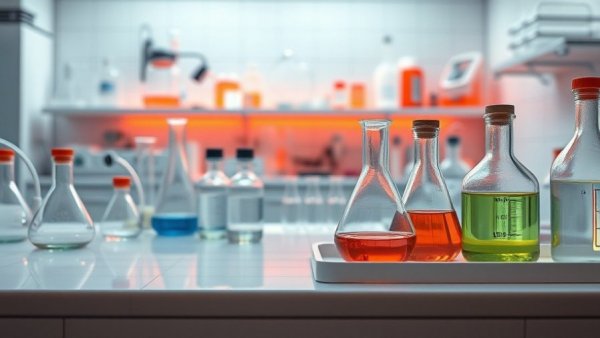 Chemical lab setup illustrating Coty's net-zero plan.