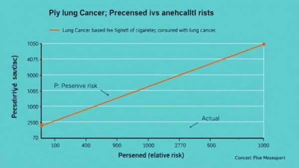 Graph of smokers' perceived vs actual lung cancer risk