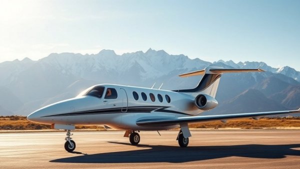 Modern Seawind 3000 aircraft parked with mountain backdrop.