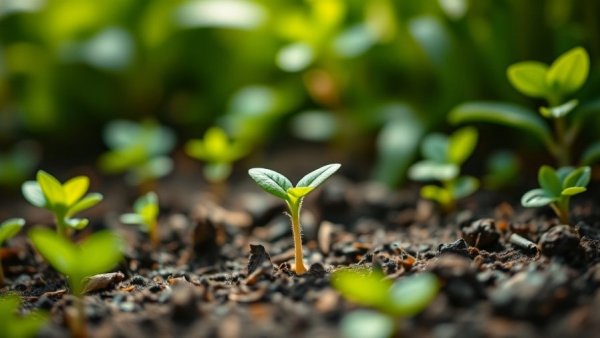 Young seedling growth in lush soil, when to apply growth regulators in Kansas City.