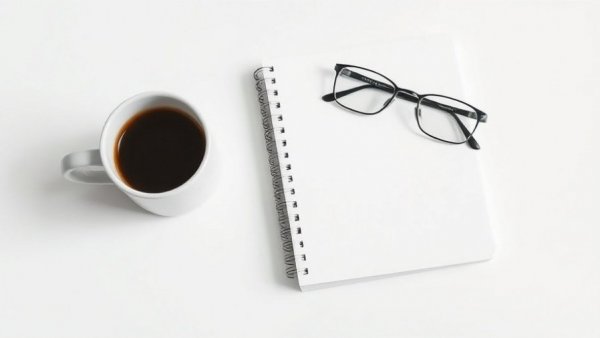 E-book cover with coffee and glasses on a white background