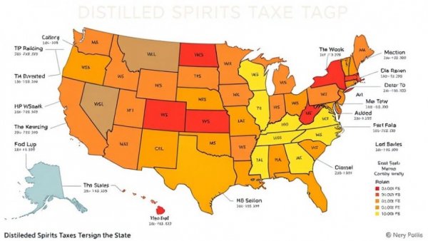 US map showing Distilled Spirits Taxes by State in 2026.