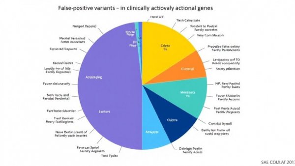 Pie chart showing false-positive genetic variants percentages.
