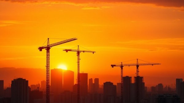 Cranes over city construction at sunset, capital investment expensing