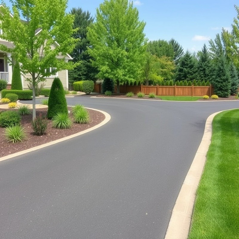 Beautiful driveway featuring elegant concrete edging for curb appeal.