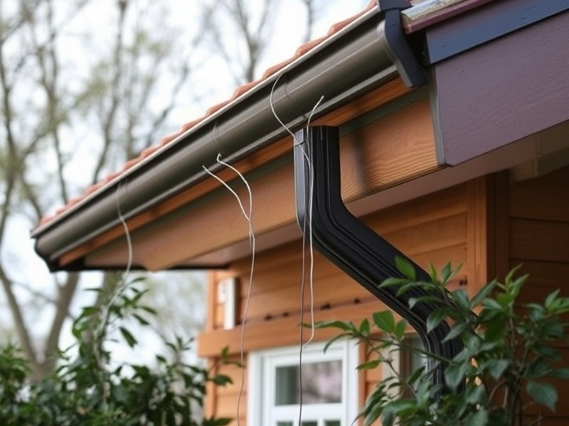 Gutters stopped up with debris, highlighting the need for regular maintenance.