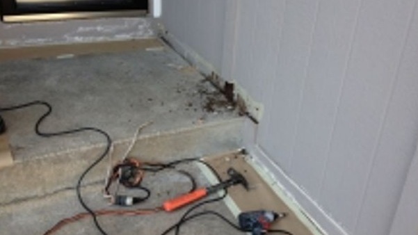 Greg Baker New Home Restoration Stages - Repair Paper Tape Sidewalk