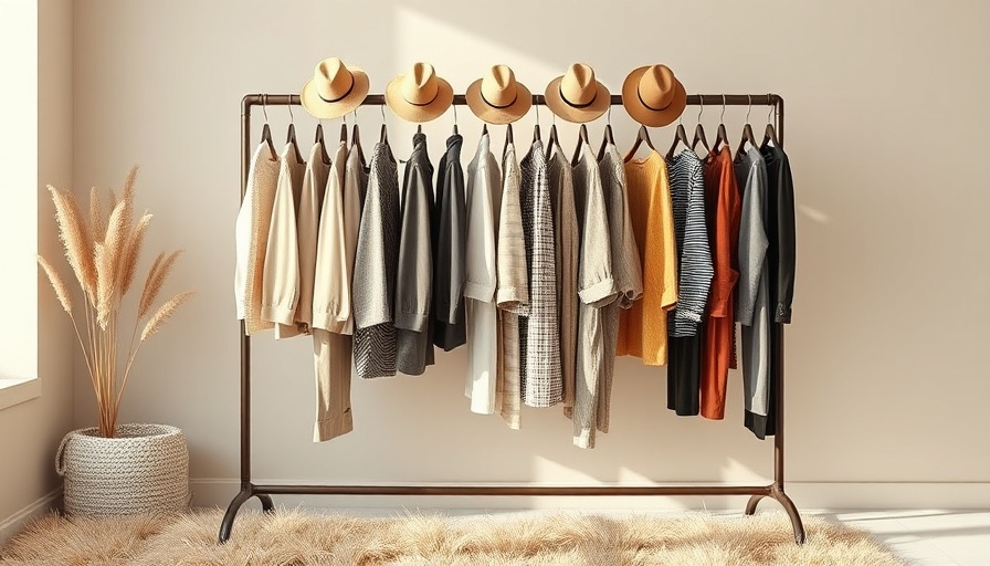 Minimalist smart clothing storage idea with hanging clothes.