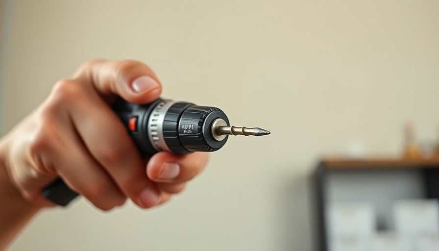 Hands demonstrating how to use a screw extractor with a drill.