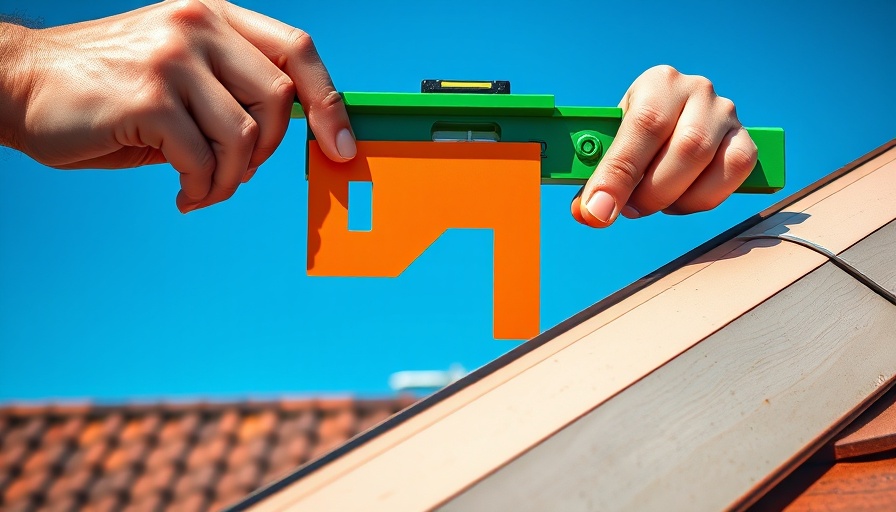 Using a speed square on a rooftop edge for precise measurements.