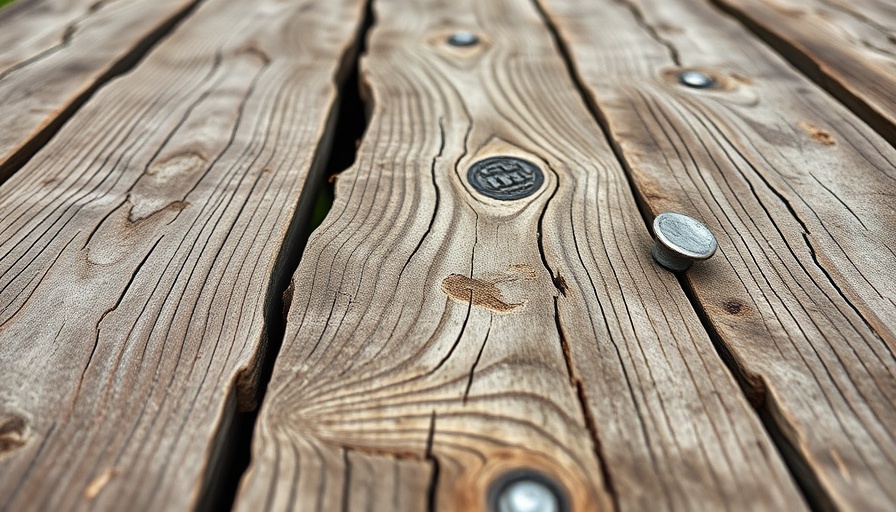 Weathered wooden planks with aged texture and visible nails.