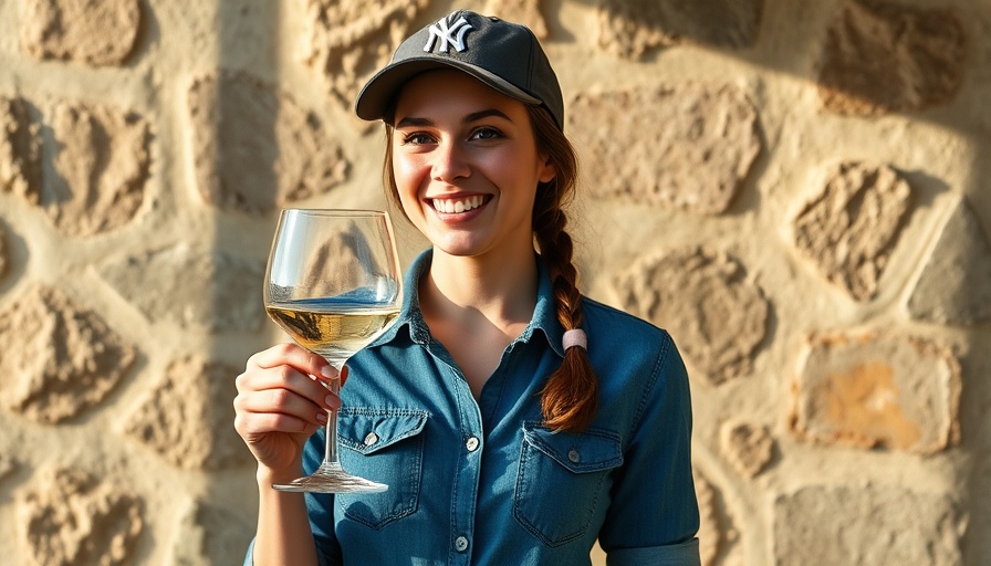 AmazingRibs.com Moderator Sheila Ann Anderzunas enjoying wine by a rustic wall.