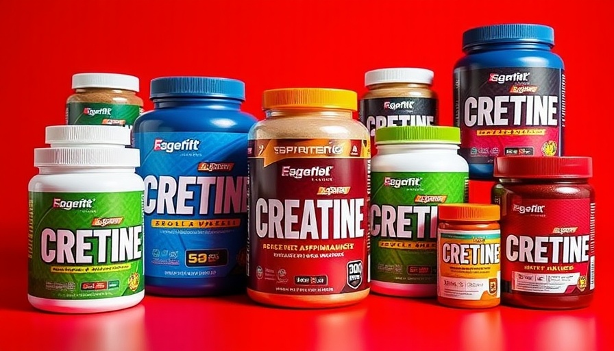 Best creatine supplements for muscle growth containers on red background.