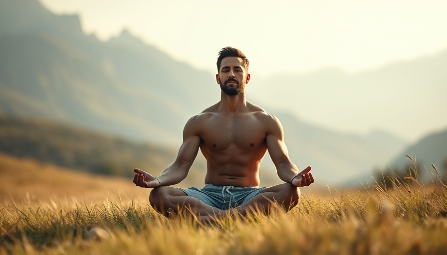 Muscular man practicing yoga in nature, Warrior Yoga Poses scene