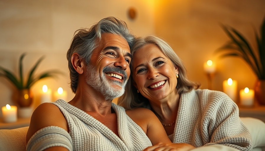 Relaxed mature couple enjoying spa treatments to make you blush.