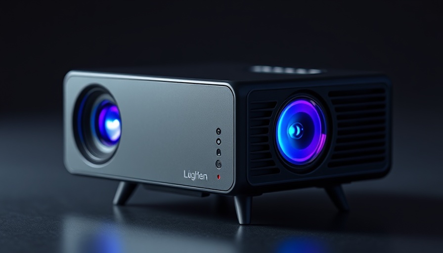 Portable projector like Aurzen Zip on sleek dark surface.