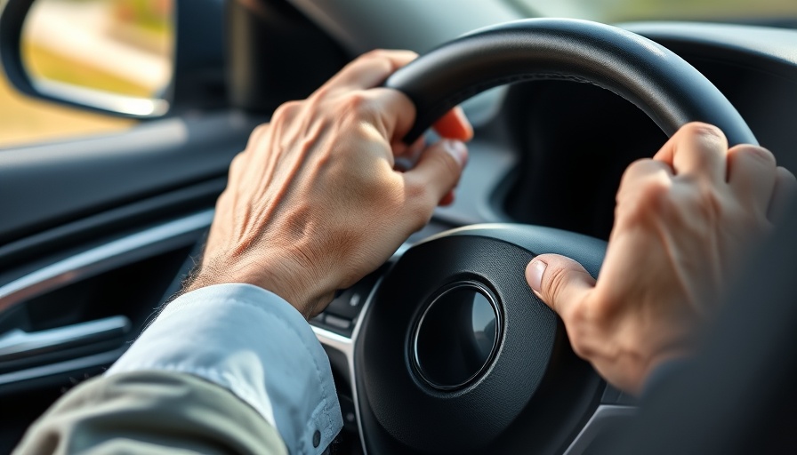 Elderly hands on steering wheel, pondering when are you too old to drive.