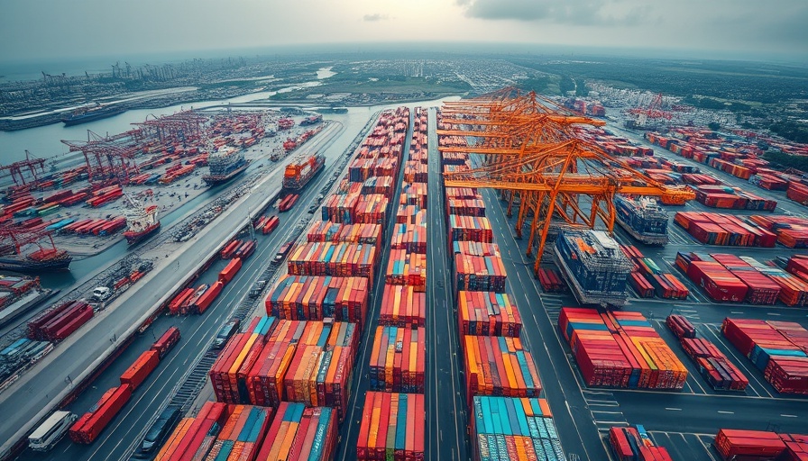 Shipping port with colorful containers, illustrating Fashion Tariffs Impact.