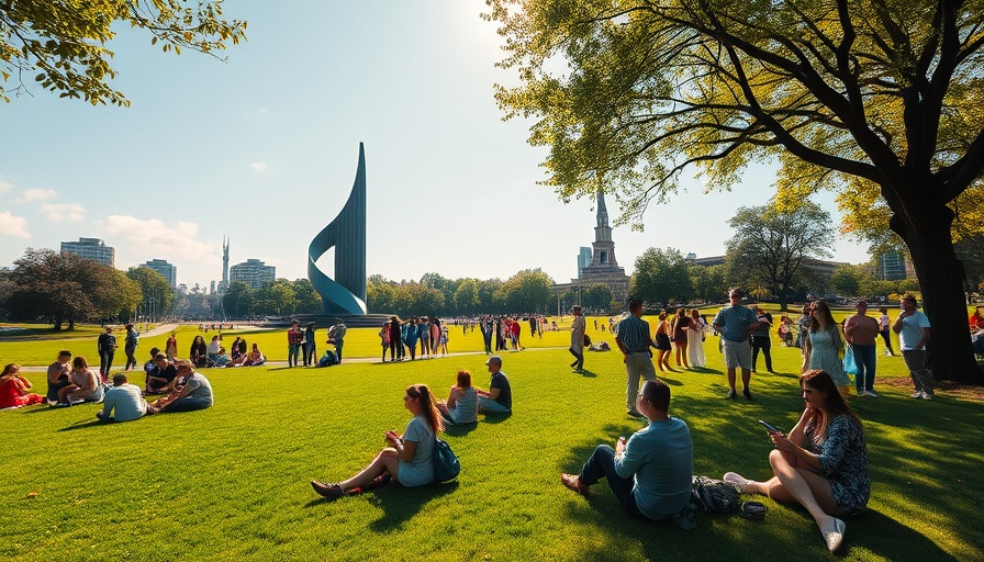 Outdoor gathering at a Kansas City park during weekend events.
