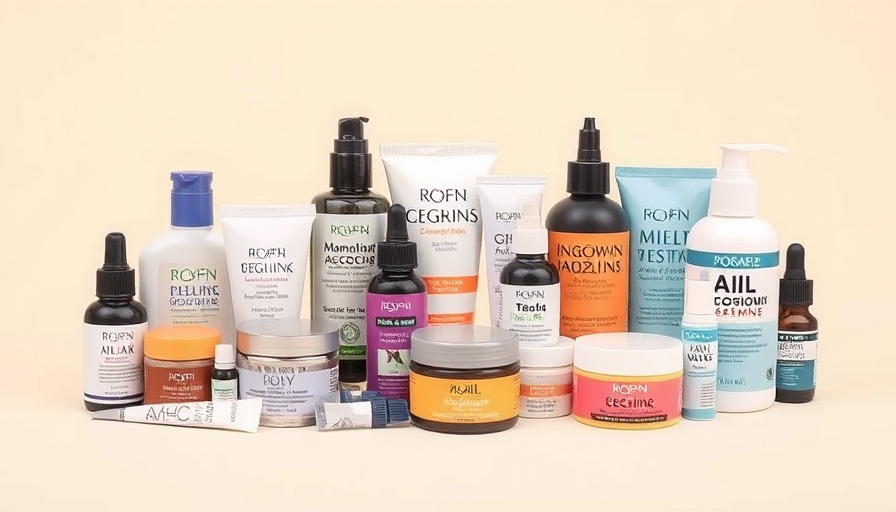 Assorted ingrown hair treatments creatively displayed.